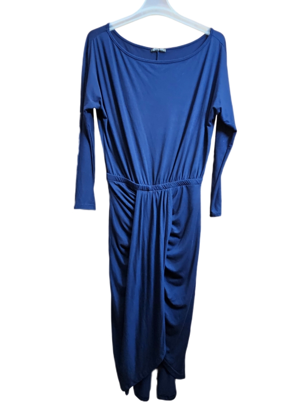 Pretty Garden womens Navy blue waterfall maxi dress size large